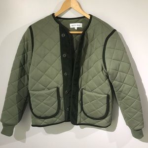 Alex Mill sage green cotton quilted jacket button up size xs